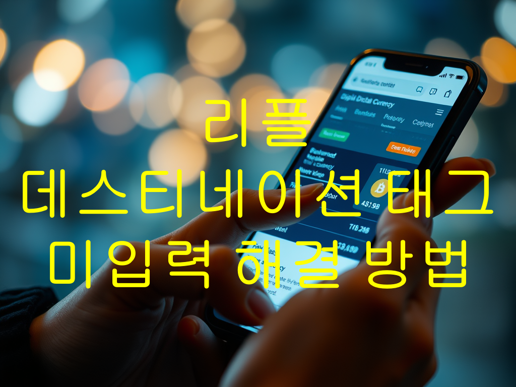 리플을 업비트에서 바이낸스로 송금 시 데스티네이션 태그 입력을 안했어요.